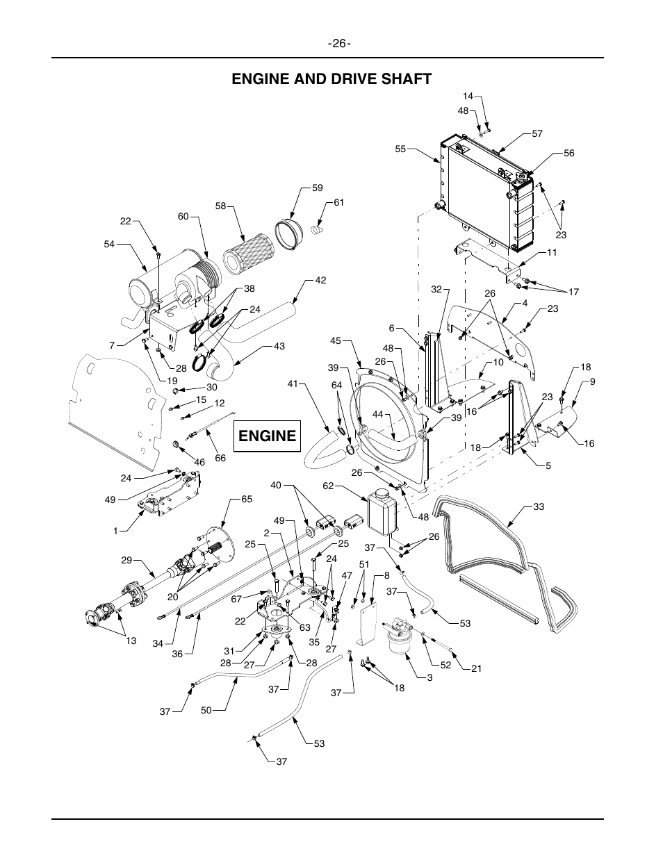 Engine and drive shaft engine | Cub Cadet 5234D User Manual | Page 26 / 48