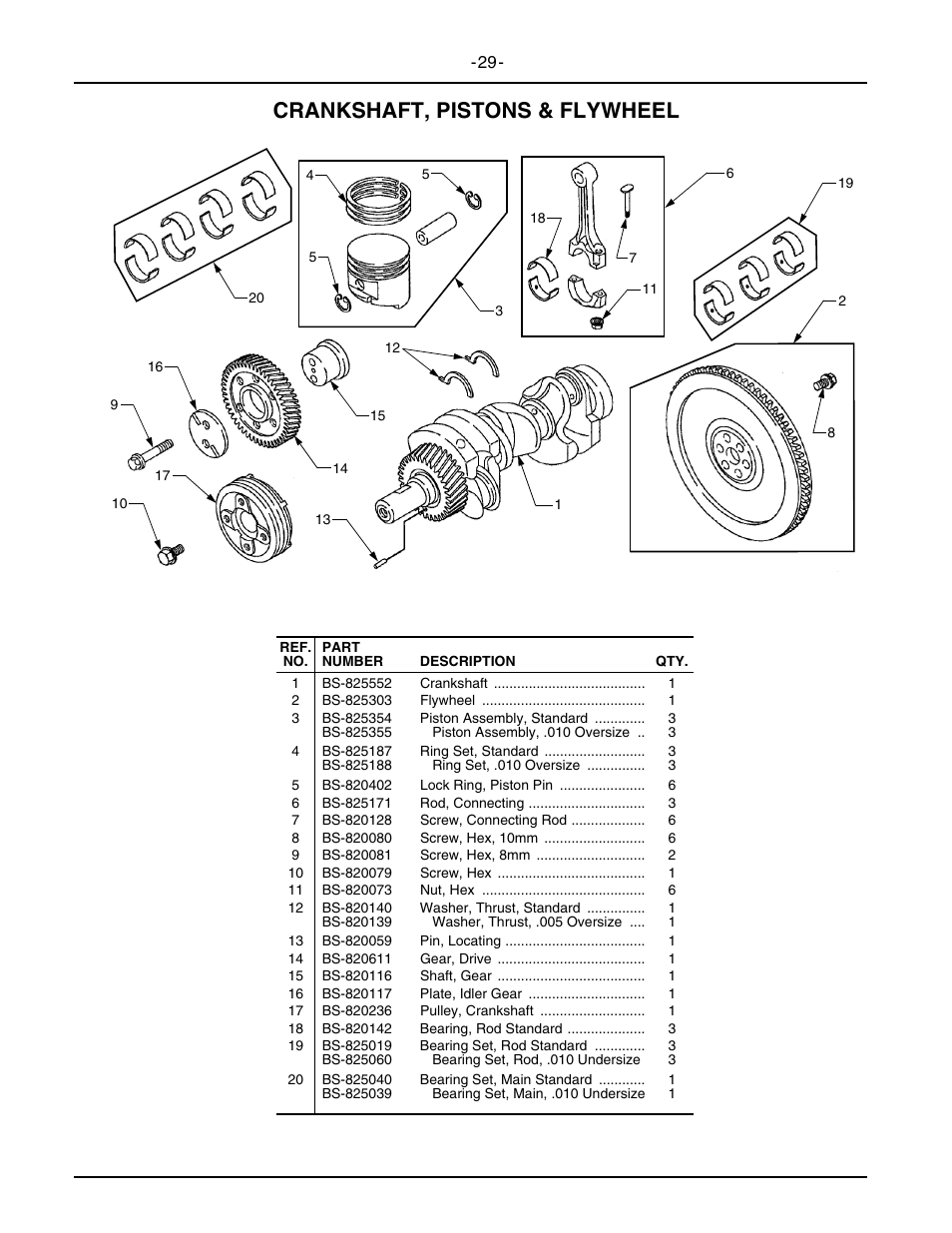 Crankshaft, pistons & flywheel | Cub Cadet 5234D User Manual | Page 29 / 48
