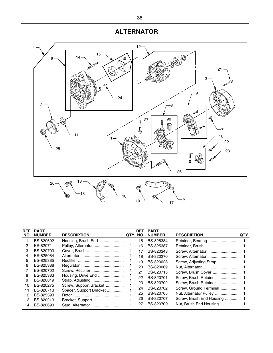 Alternator | Cub Cadet 5234D User Manual | Page 38 / 48