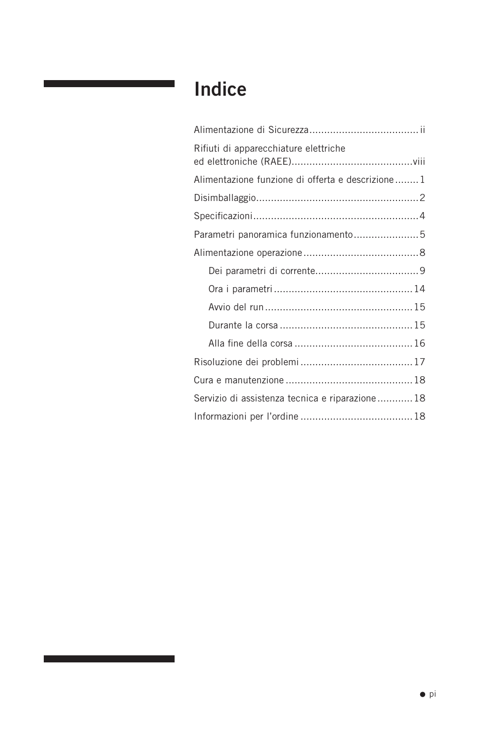 Indice | Hoefer PS2A200 User Manual | Page 2 / 28