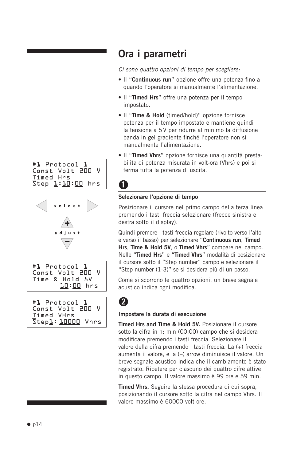 Ora i parametri | Hoefer PS2A200 User Manual | Page 23 / 28