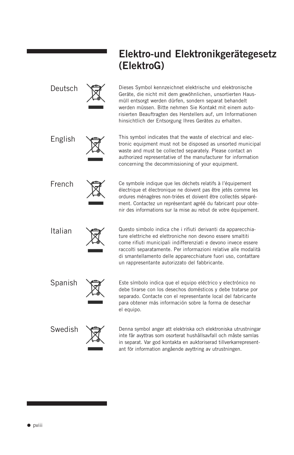 Elektro-und elektronikgerätegesetz (elektrog) | Hoefer PS2A200 User Manual | Page 9 / 28