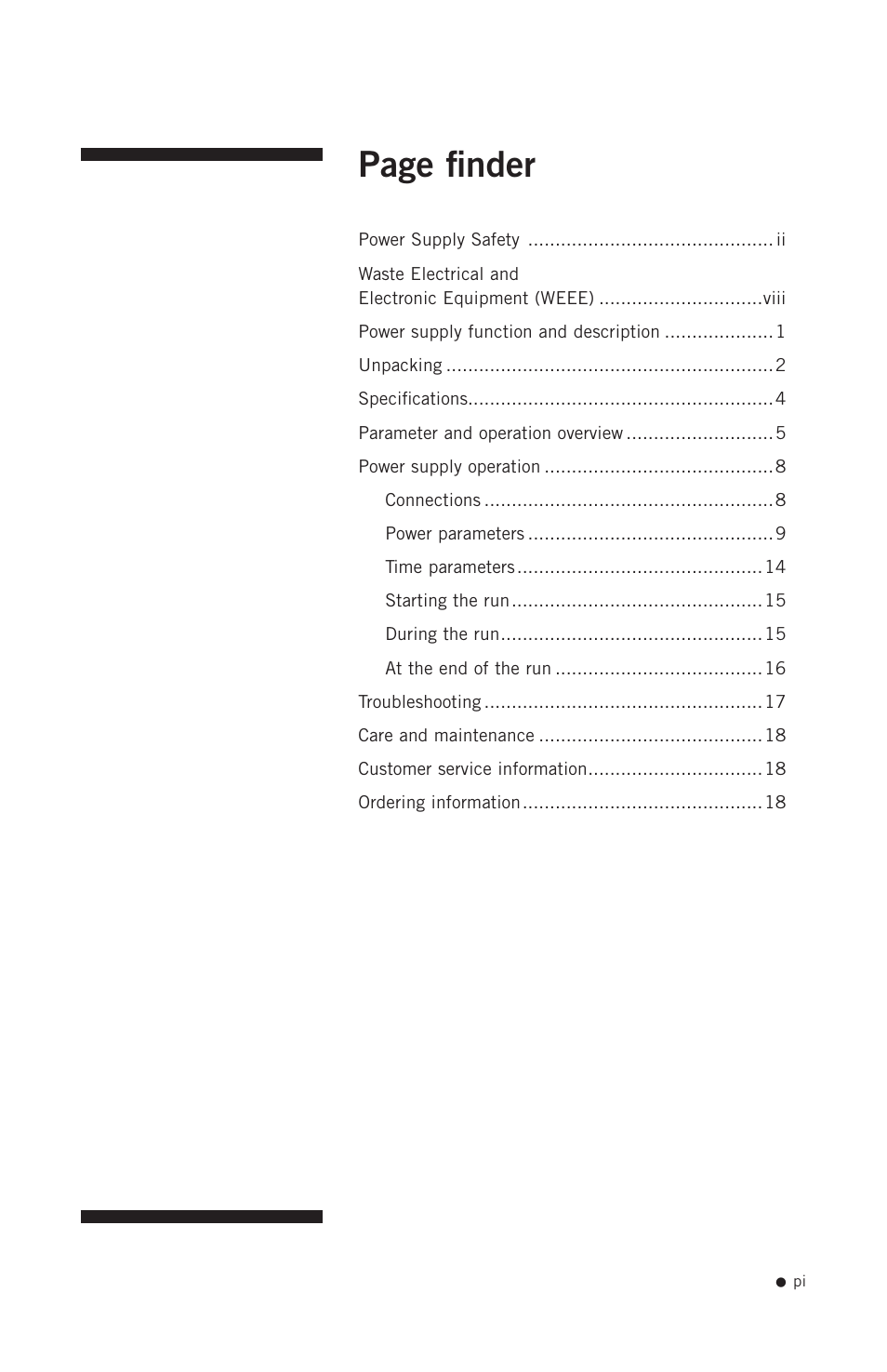 Page finder | Hoefer PS2A200 User Manual | Page 2 / 28