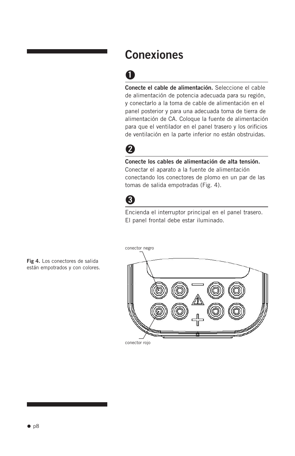 Conexiones | Hoefer PS200HC User Manual | Page 18 / 26