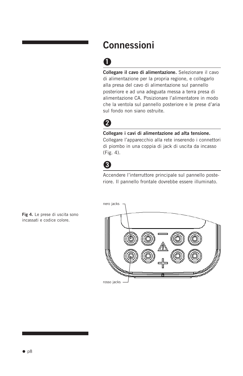 Connessioni | Hoefer PS200HC User Manual | Page 18 / 26