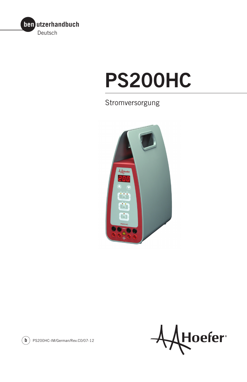 Hoefer PS200HC User Manual | 26 pages