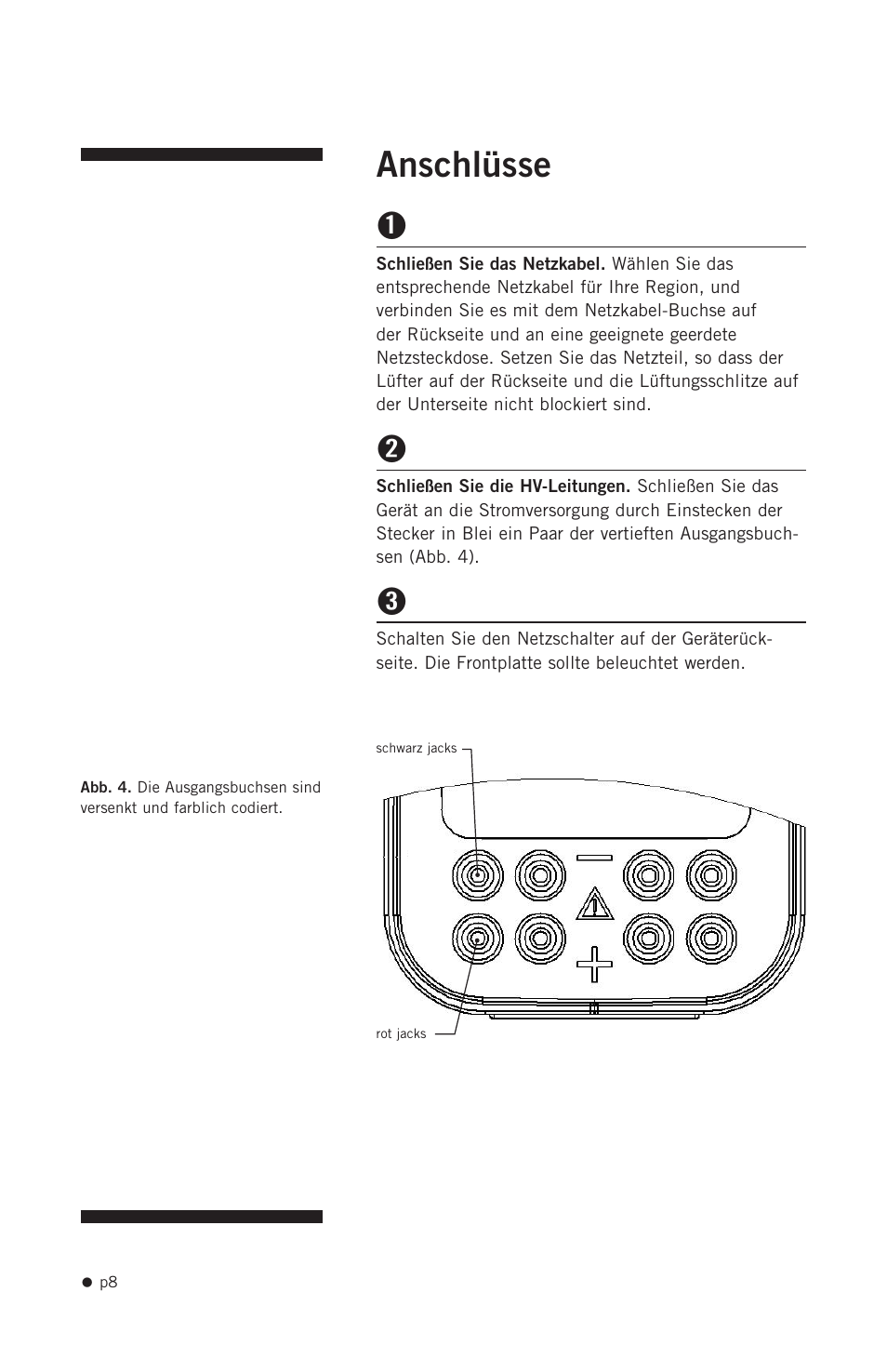 Anschlüsse | Hoefer PS200HC User Manual | Page 18 / 26