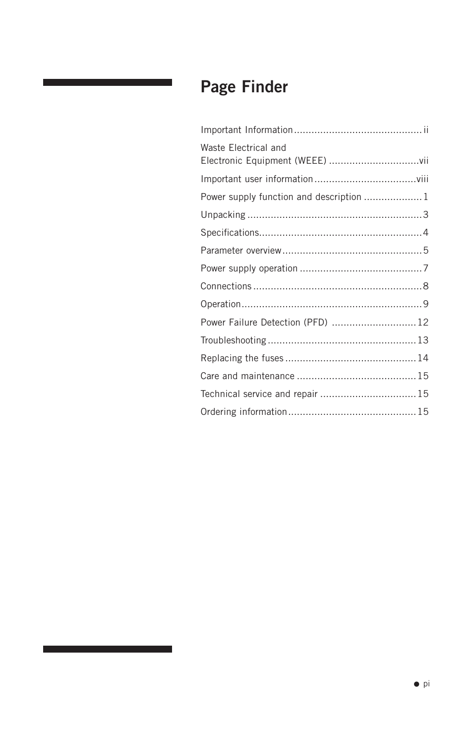 Page finder | Hoefer PS200HC User Manual | Page 2 / 26