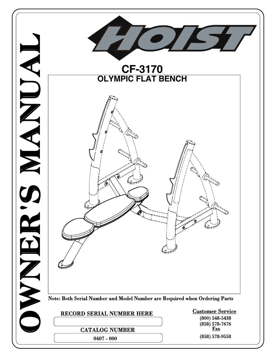 Hoist Fitness CF-3170 User Manual | 22 pages