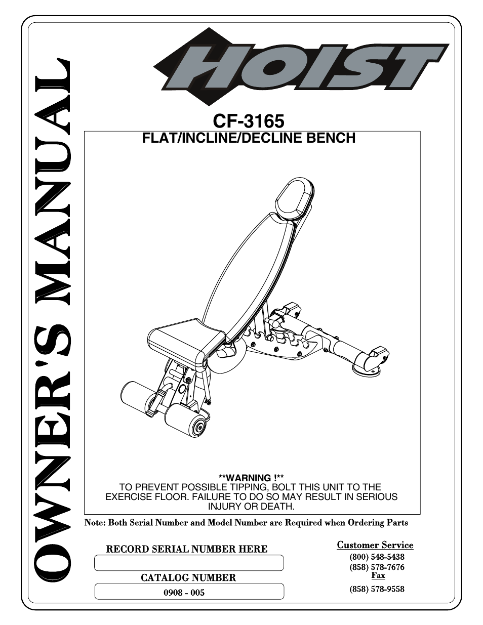 Hoist Fitness CF-3165 User Manual | 35 pages