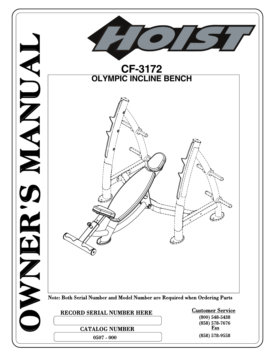 Hoist Fitness CF-3172 User Manual | 23 pages