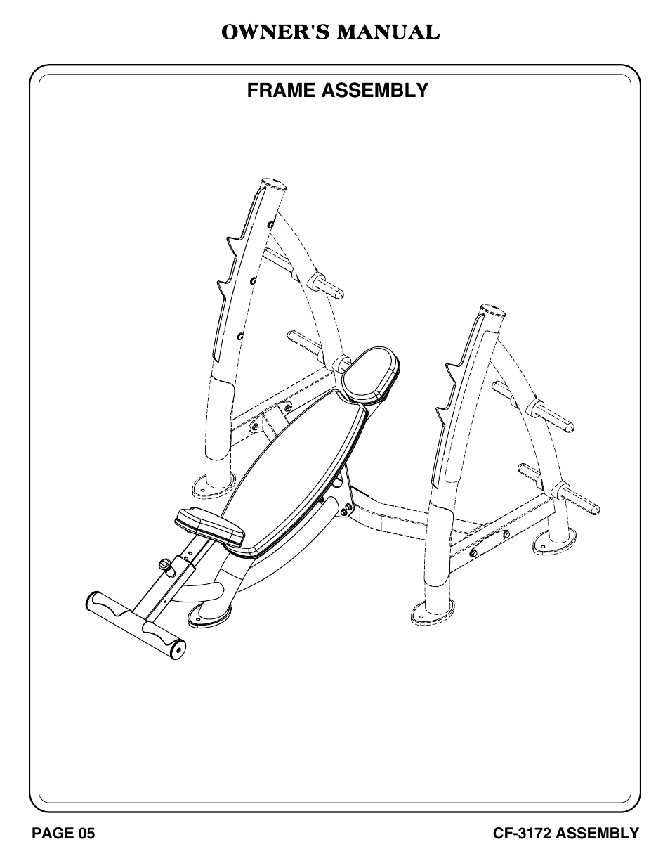 Cf-3172 pg. 05-08.pdf, Owner's manual, Frame assembly | Hoist Fitness CF-3172 User Manual | Page 6 / 23