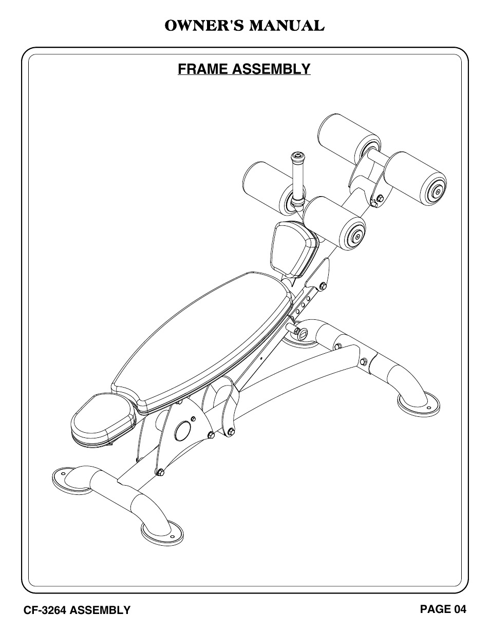 Owner's manual, Frame assembly | Hoist Fitness CF-3264 User Manual | Page 5 / 30