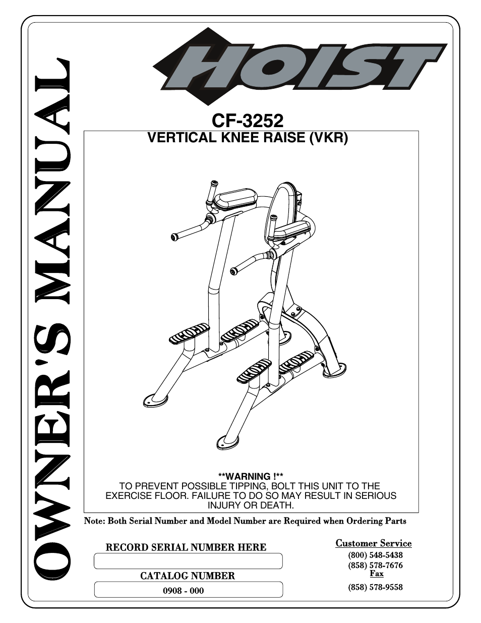 Hoist Fitness CF-3252 User Manual | 29 pages