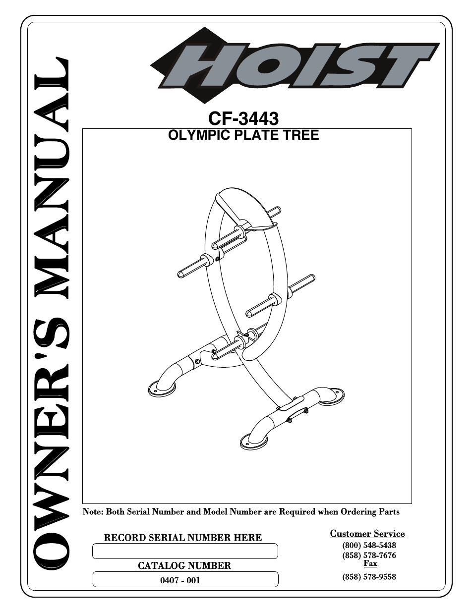 Hoist Fitness CF-3443 User Manual | 23 pages