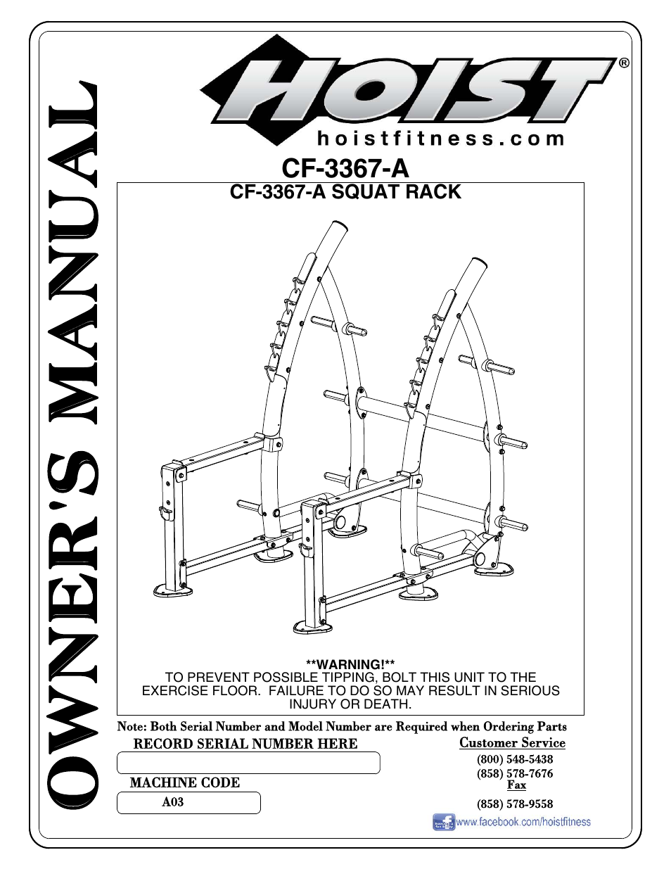 Hoist Fitness CF-3367-A User Manual | 29 pages