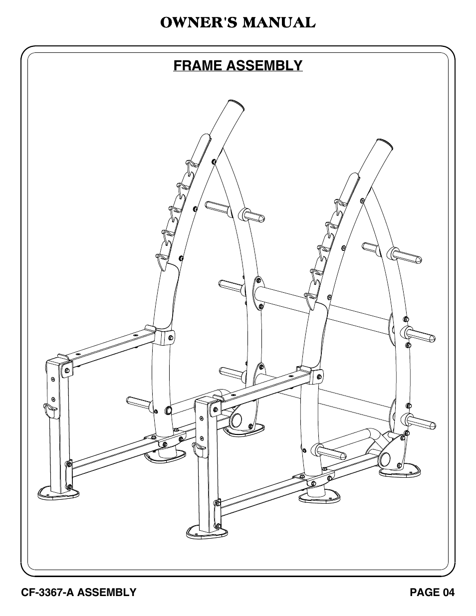 Owner's manual, Frame assembly | Hoist Fitness CF-3367-A User Manual | Page 5 / 29