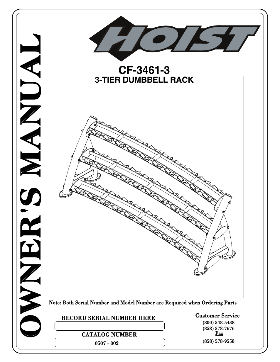 Hoist Fitness CF-3461-3 User Manual | 20 pages