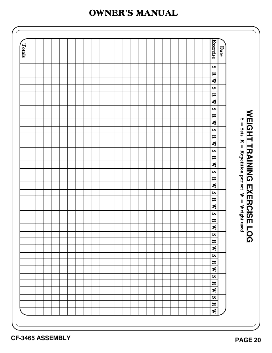 Cf-3465 pg 20-21.pdf, Owner's manual | Hoist Fitness CF-3465 User Manual | Page 21 / 27