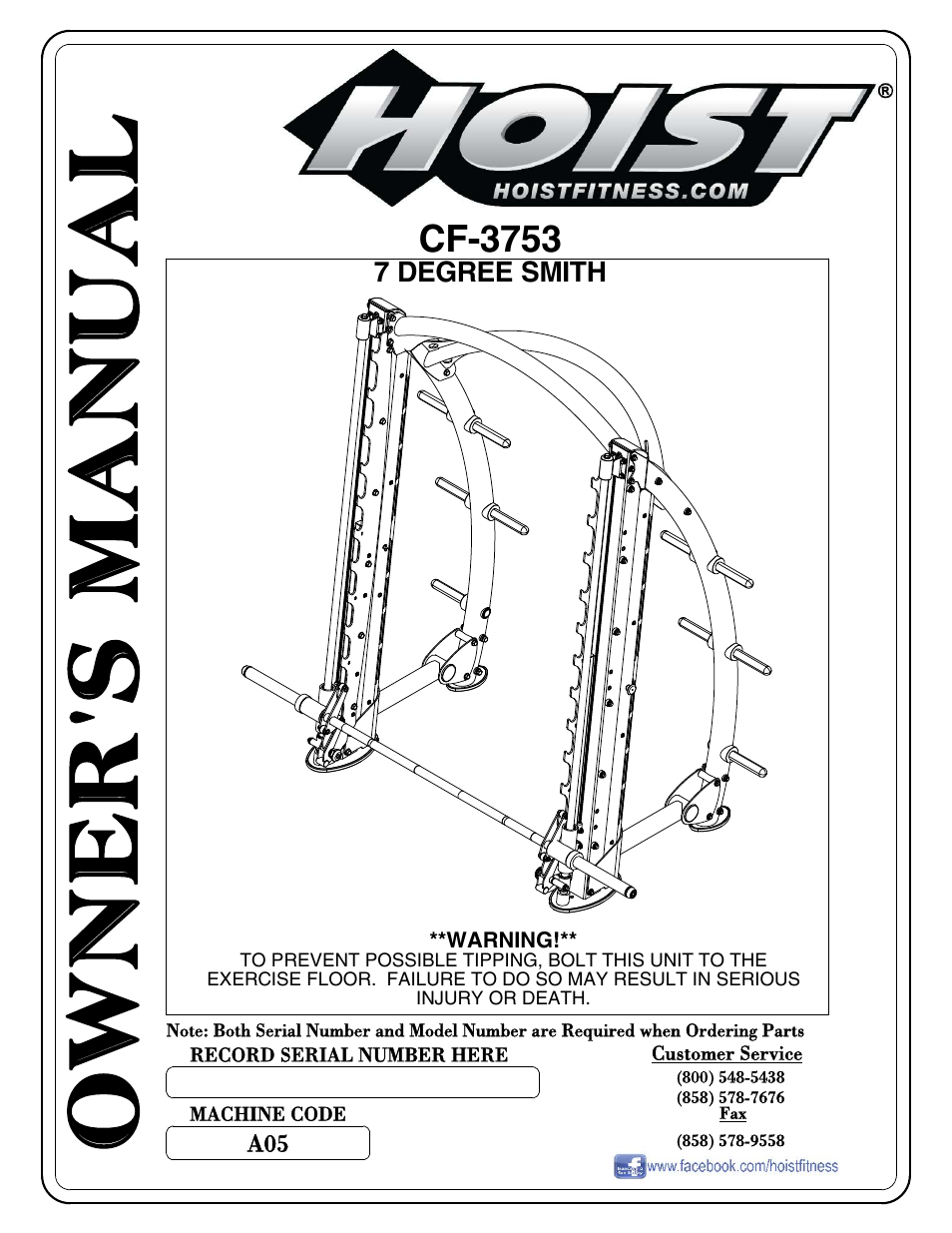 Hoist Fitness CF-3753 User Manual | 47 pages