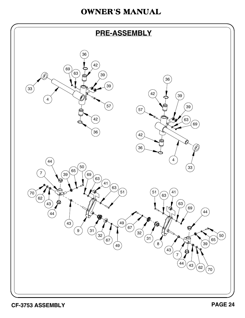 Pre-assembly owner's manual | Hoist Fitness CF-3753 User Manual | Page 25 / 47