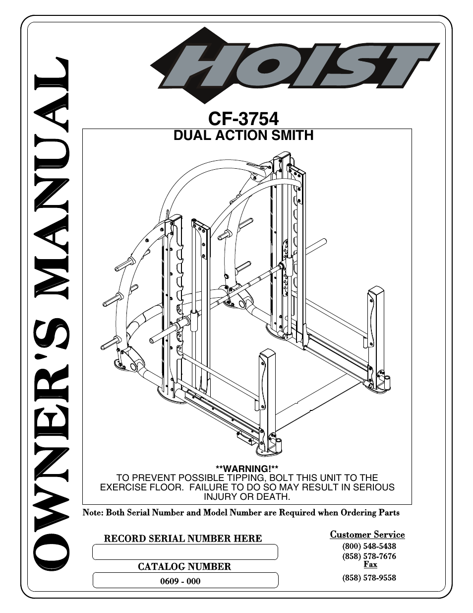 Hoist Fitness CF-3754 User Manual | 39 pages