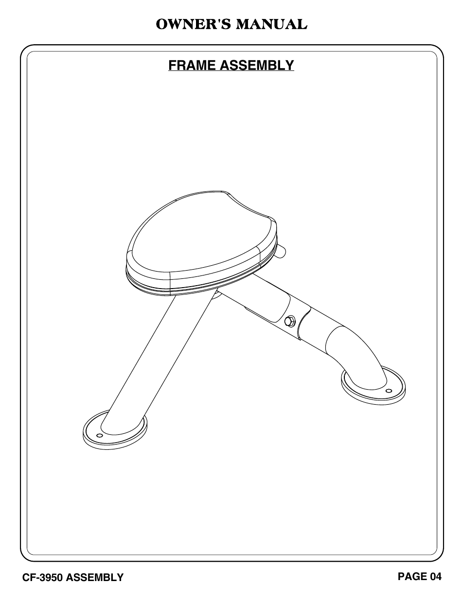 Owner's manual, Frame assembly | Hoist Fitness CF-3950 User Manual | Page 5 / 22