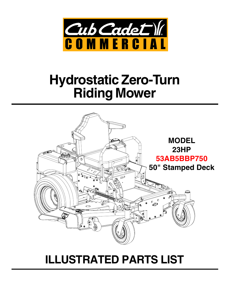 Cub Cadet 53AB5BBP750 User Manual | 28 pages