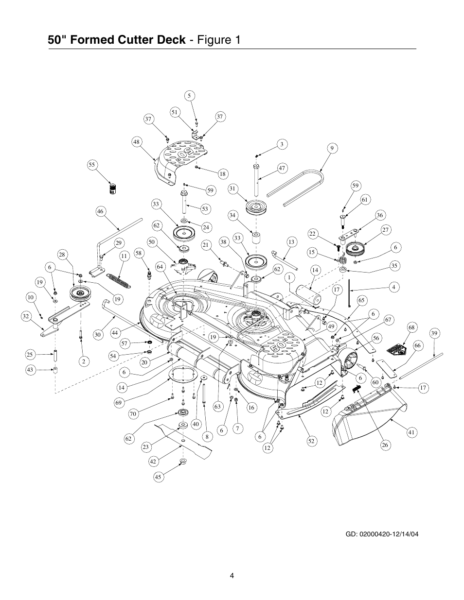 50" formed cutter deck - figure 1 | Cub Cadet 53AB5BBP750 User Manual | Page 4 / 28