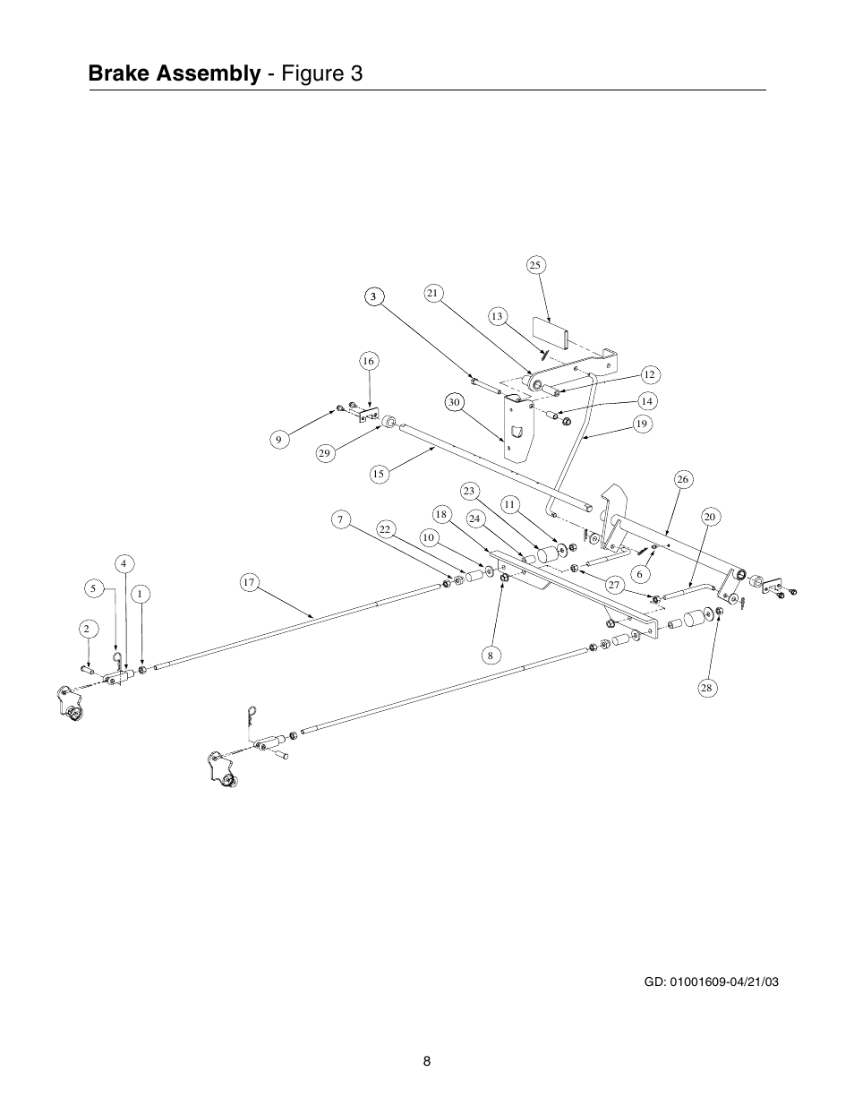 Brake assembly - figure 3 | Cub Cadet 53AB5BBP750 User Manual | Page 8 / 28