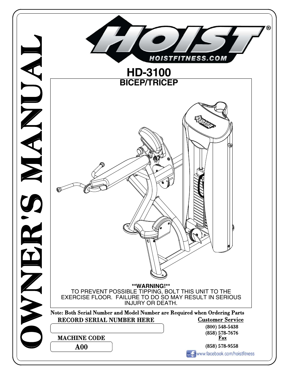 Hoist Fitness HD-3100 User Manual | 39 pages