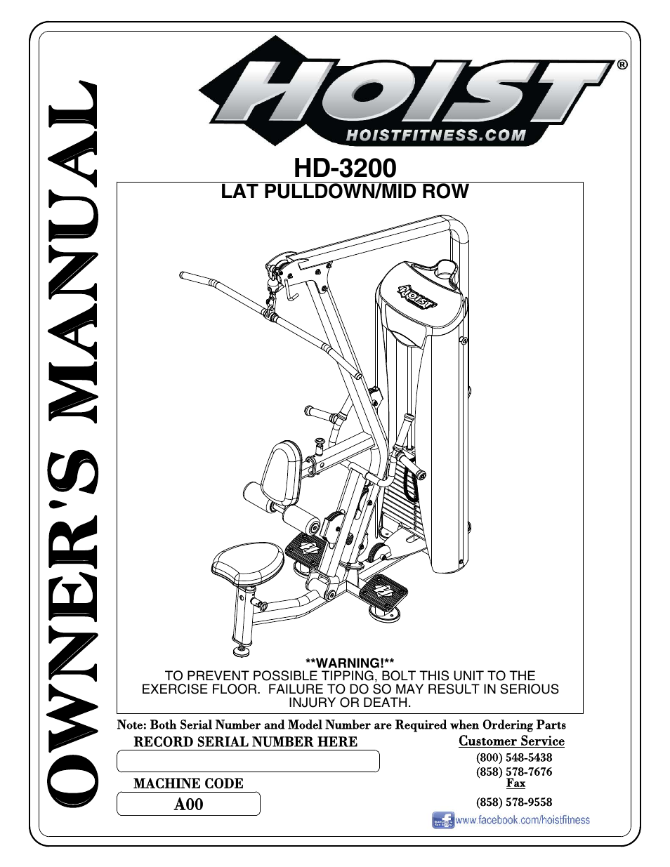 Hoist Fitness HD-3200 User Manual | 46 pages