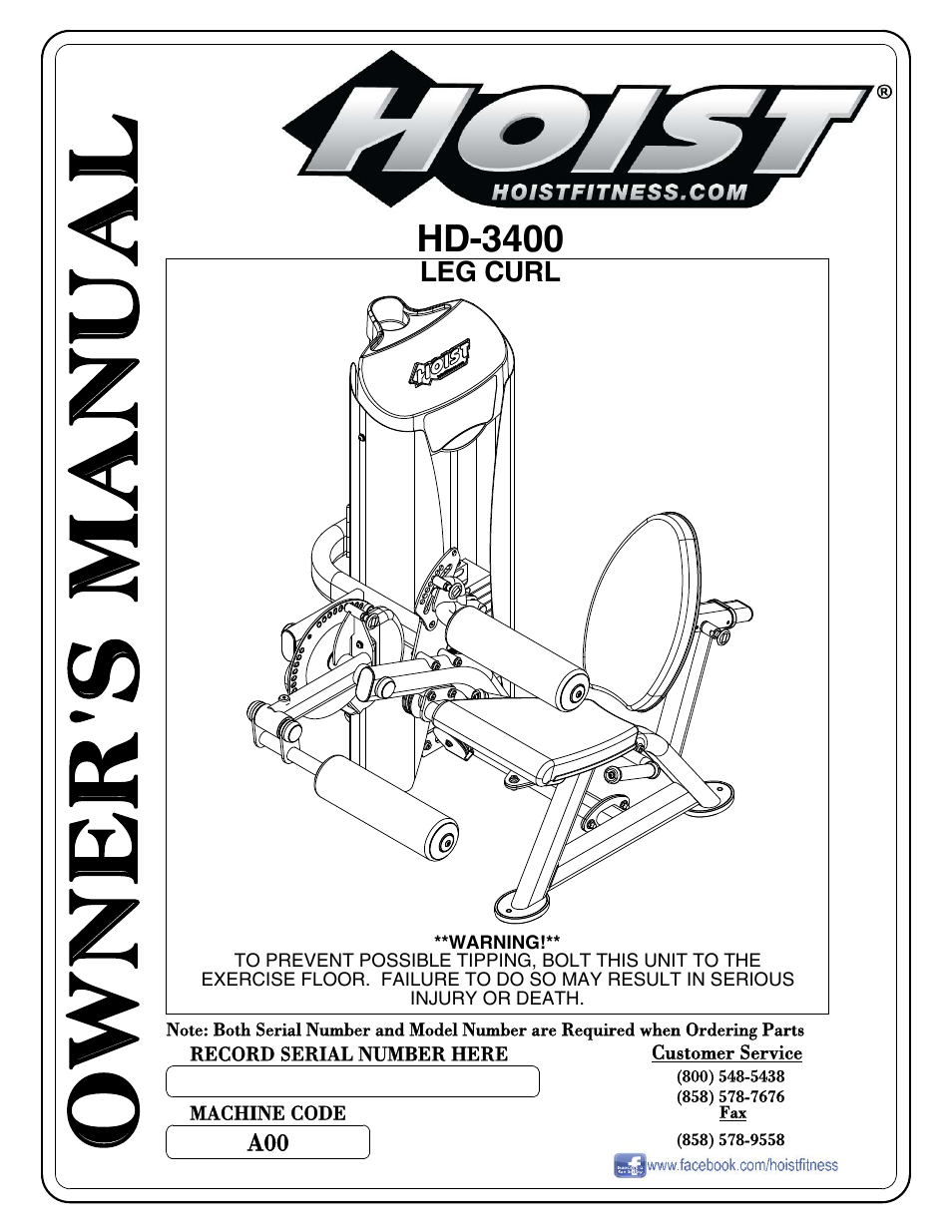 Hoist Fitness HD-3400 User Manual | 44 pages