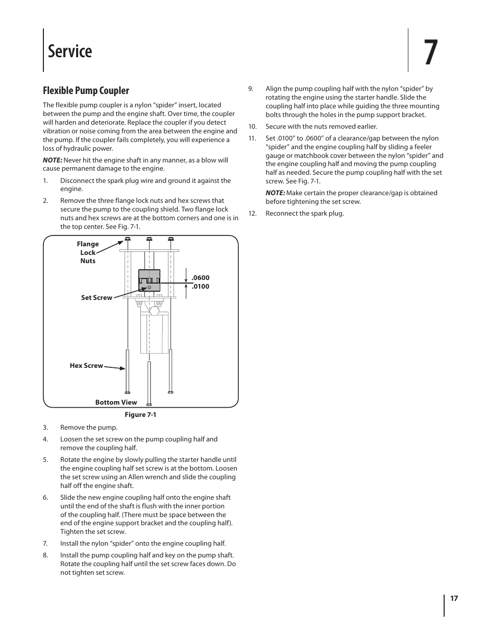 Service, Flexible pump coupler | Cub Cadet HP LS 27 CC User Manual | Page 17 / 24