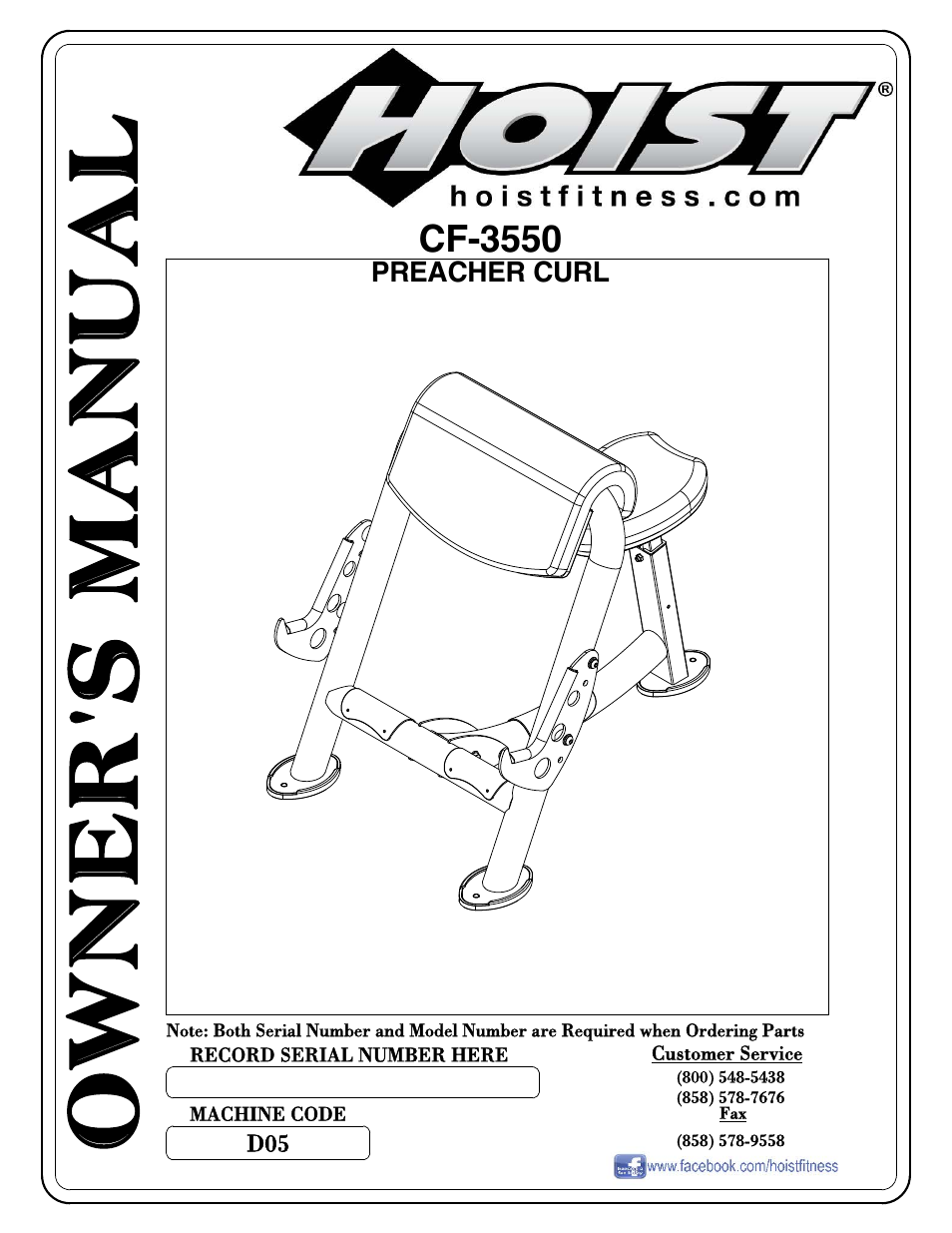 Hoist Fitness CF-3550 User Manual | 23 pages