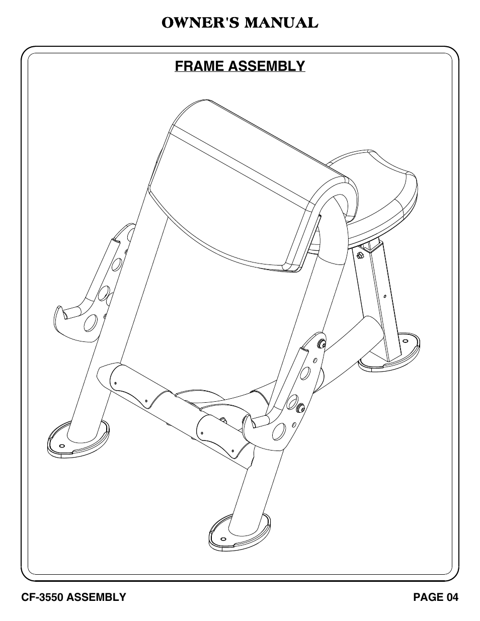Owner's manual, Frame assembly | Hoist Fitness CF-3550 User Manual | Page 5 / 23
