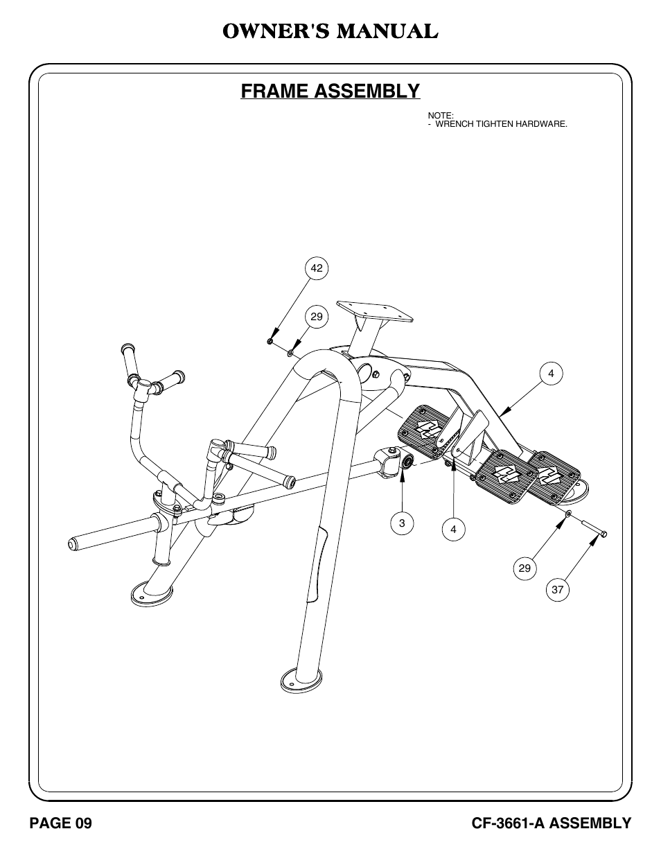 Frame assembly owner's manual | Hoist Fitness CF-3661-A User Manual | Page 10 / 28