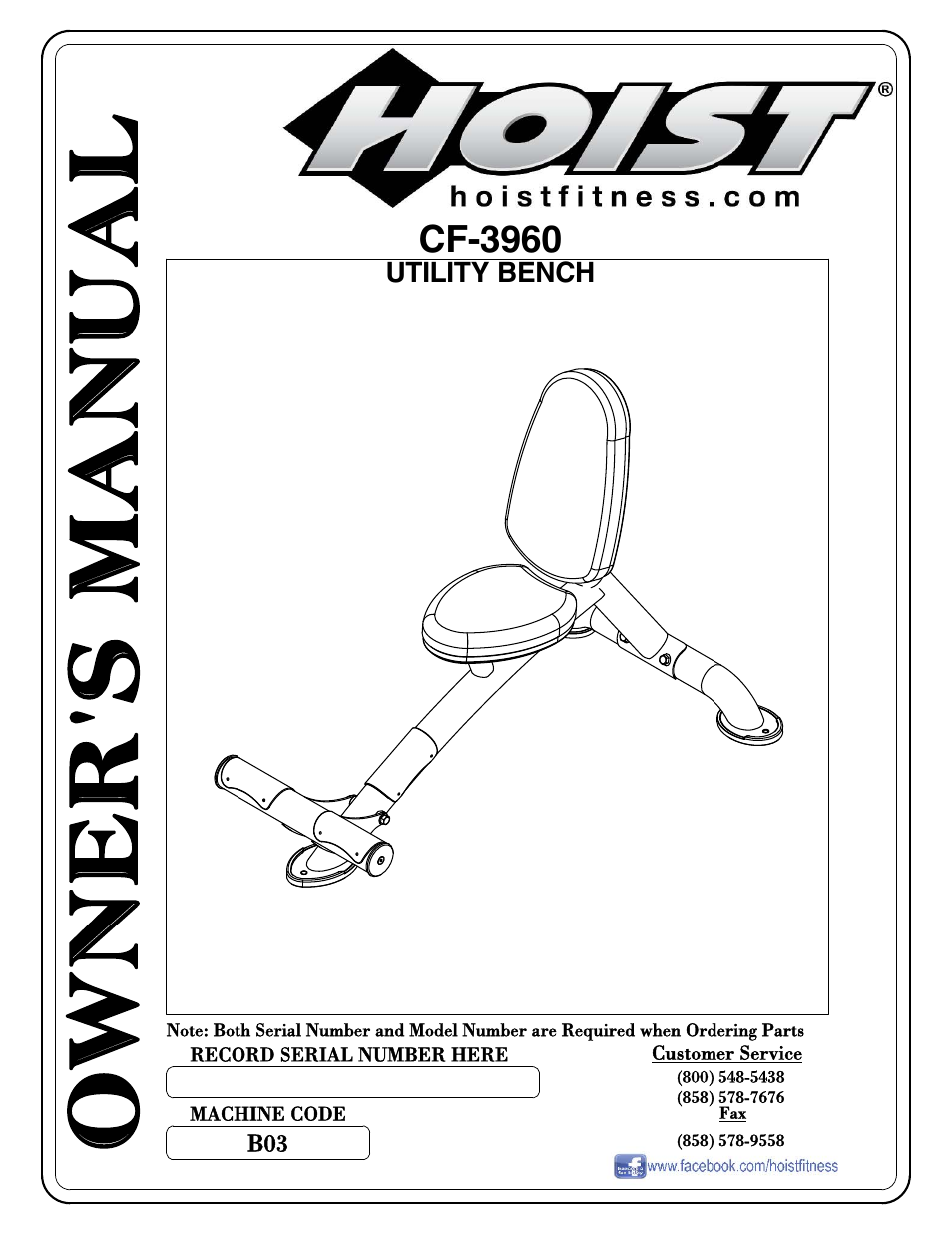 Hoist Fitness CF-3960 User Manual | 21 pages