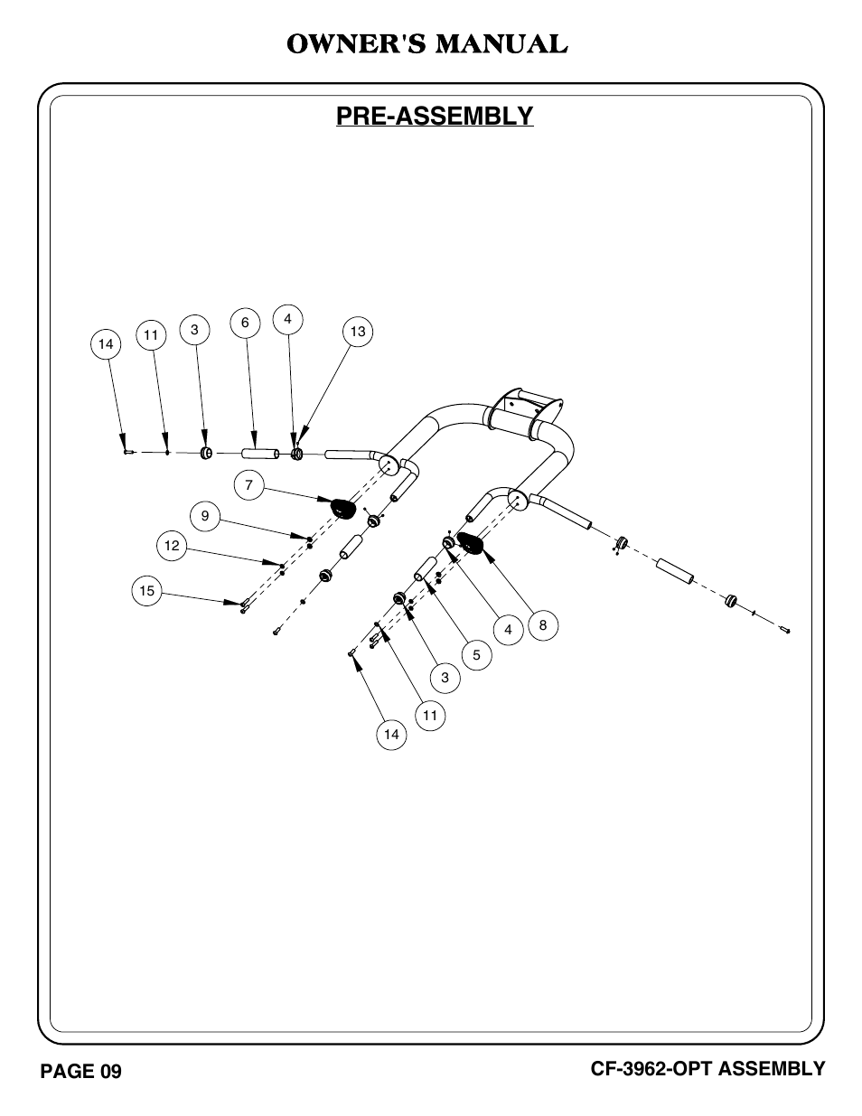 Pre-assembly owner's manual | Hoist Fitness CF-3962-OPT User Manual | Page 10 / 24