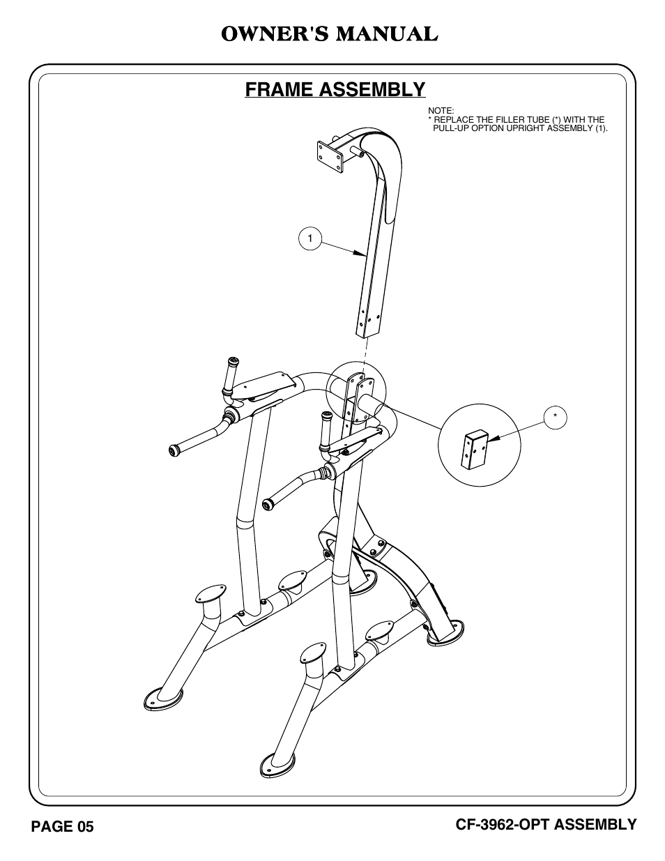 Frame assembly owner's manual | Hoist Fitness CF-3962-OPT User Manual | Page 6 / 24