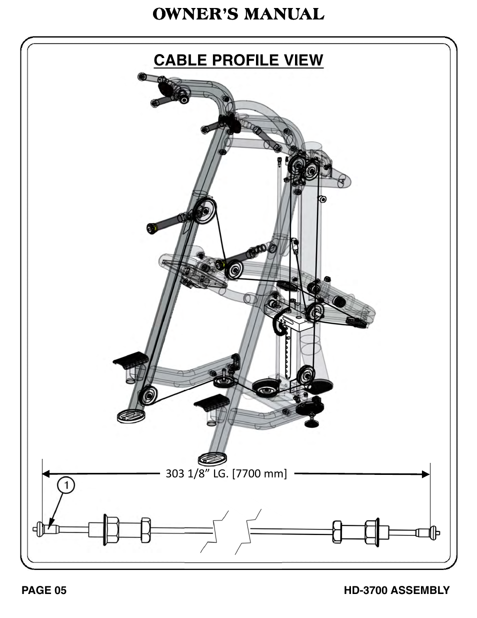 Owner’s manual cable profile view | Hoist Fitness HD‐3700 User Manual | Page 6 / 57