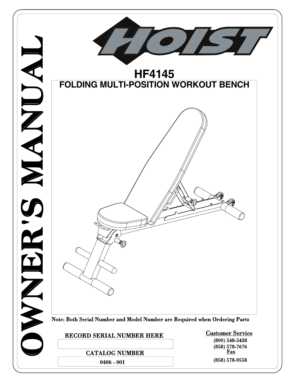 Hoist Fitness HF4145 User Manual | 15 pages