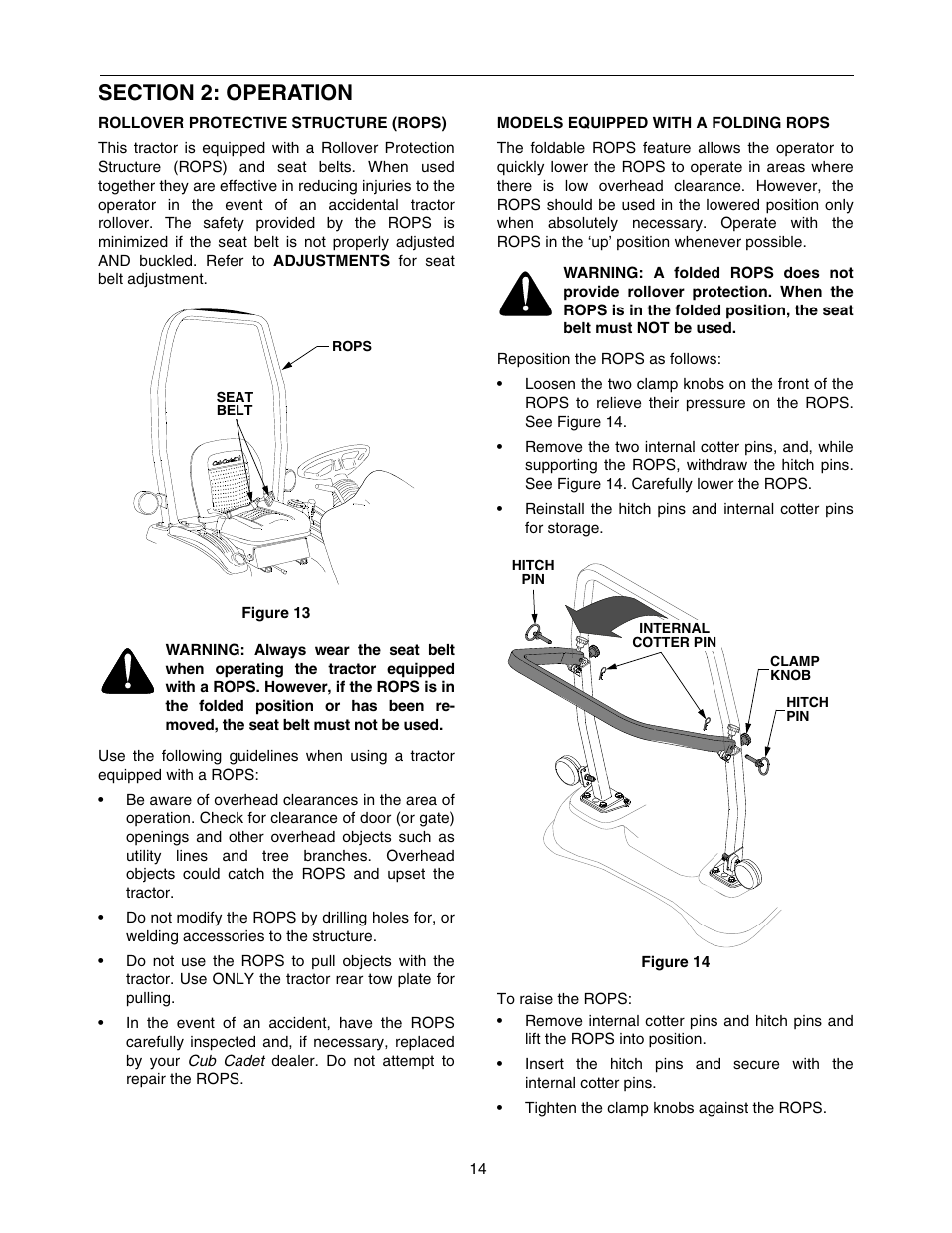 Cub Cadet TRACTOR 5252 User Manual | Page 14 / 56