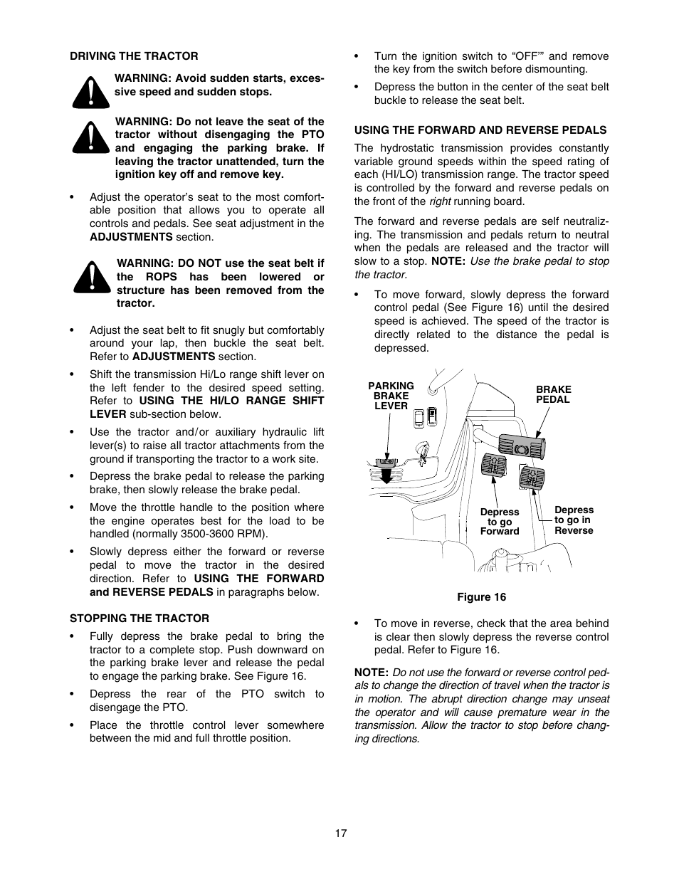 Cub Cadet TRACTOR 5252 User Manual | Page 17 / 56