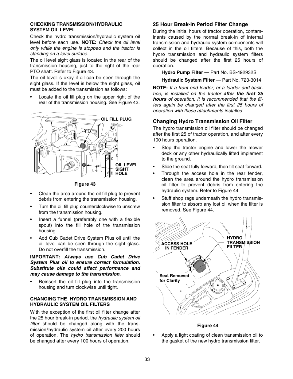 Cub Cadet TRACTOR 5252 User Manual | Page 33 / 56