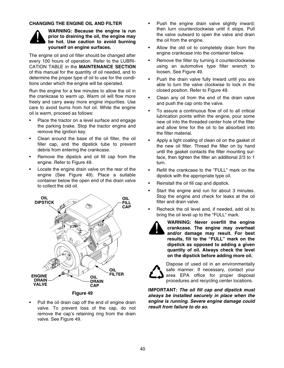 Cub Cadet TRACTOR 5252 User Manual | Page 40 / 56