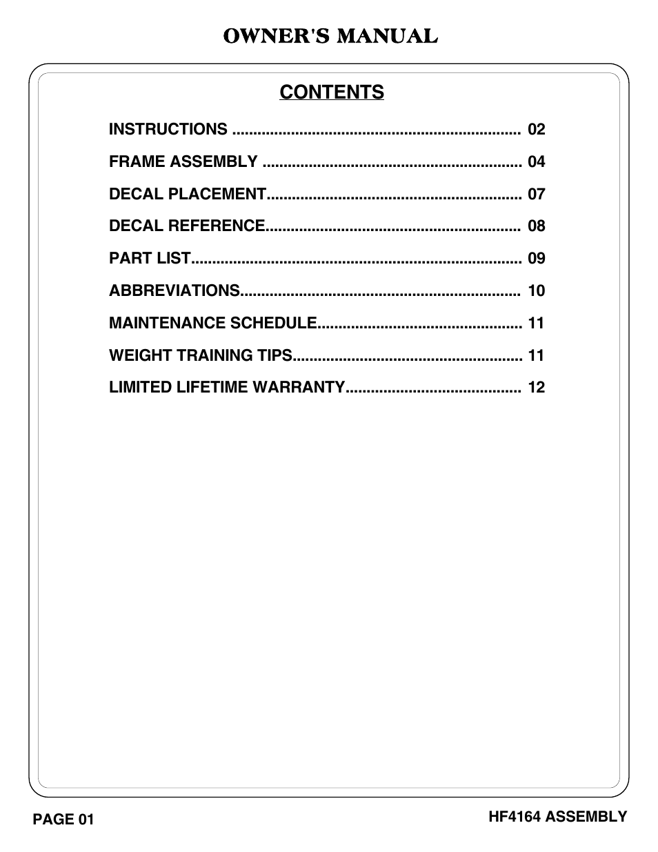 Hoist Fitness HF4164 User Manual | Page 2 / 13