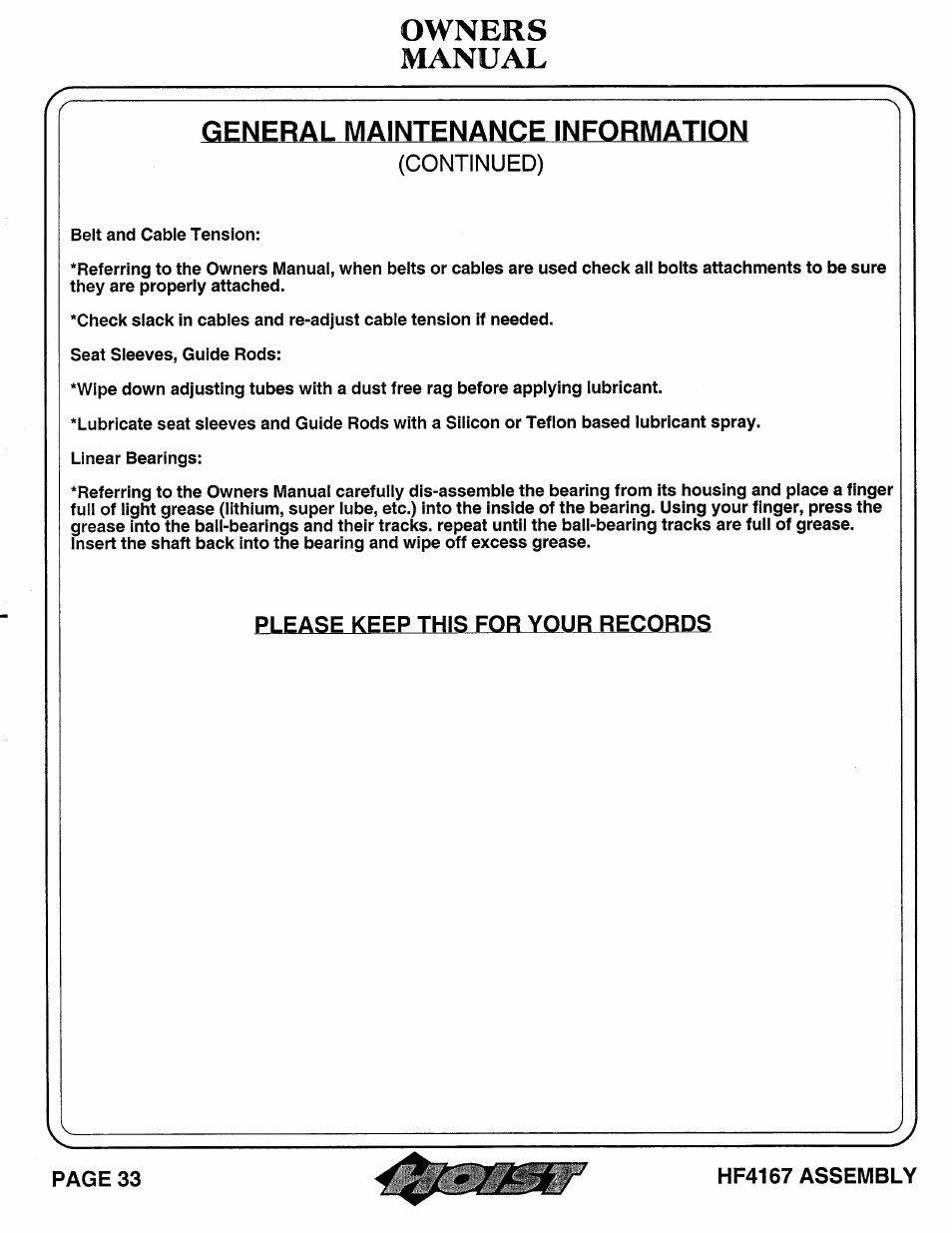 Hoist Fitness HF4167 User Manual | Page 34 / 37