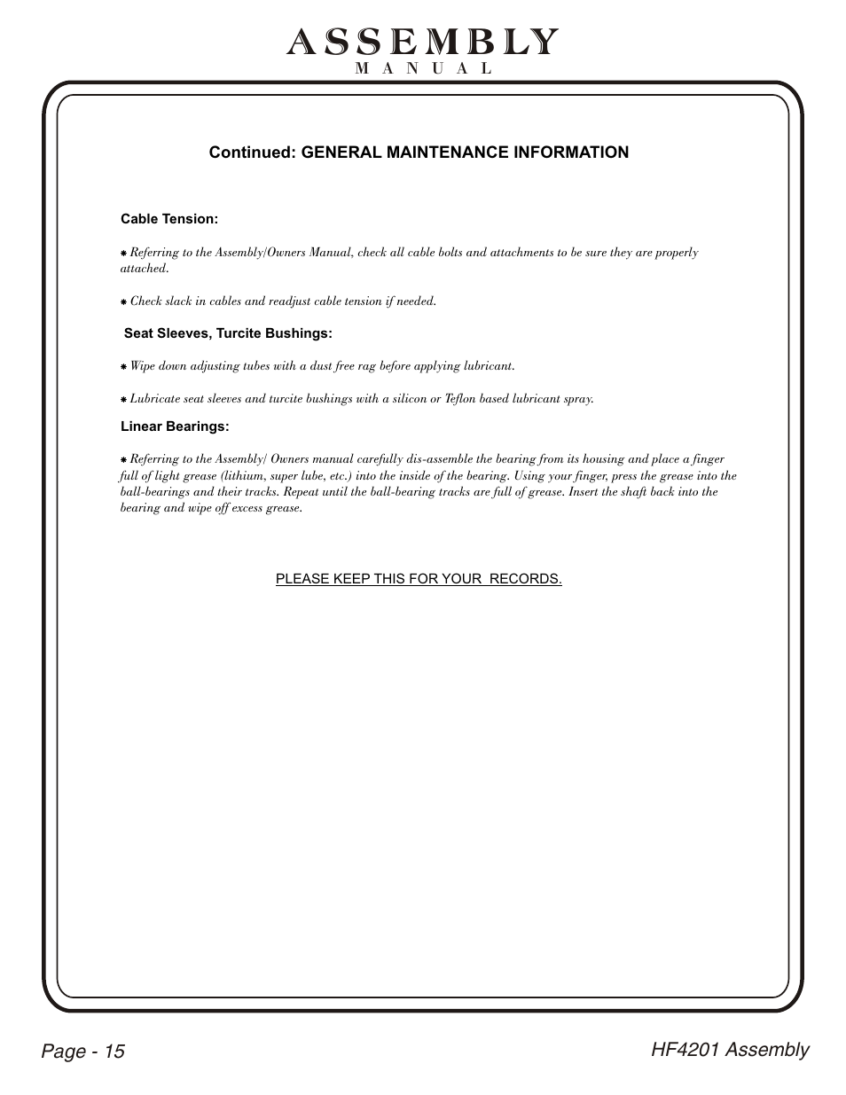 Hoist Fitness HF4201 User Manual | Page 16 / 17