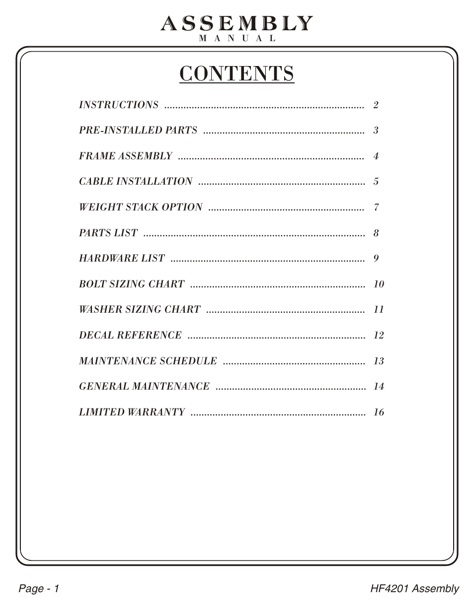 Hoist Fitness HF4201 User Manual | Page 2 / 17